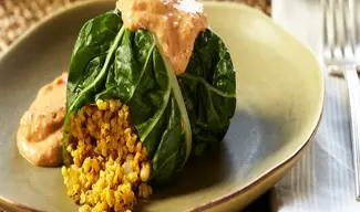 Rollitos de acelgas y mijo