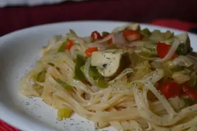 Tallarines de Arroz con champiñones