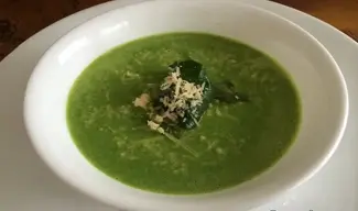 Sopa fria de lechuga y arvejas