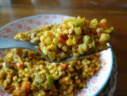 Paella con trigo al estilo árabe