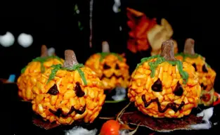 Calabacitas de arroz para halloween