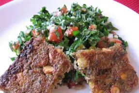 Kibbe vegetariano de garbanzos y papa