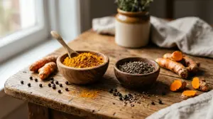 Foto de Cúrcuma con pimienta negra: por qué potencia la absorción