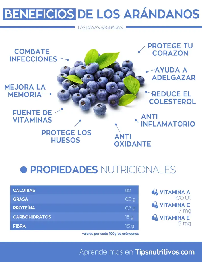 Beneficios de los arandanos - Infografia
