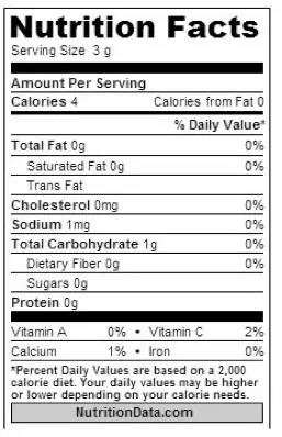Detalles nutricionales ajo