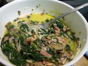 Quiche de espinacas y champiñones