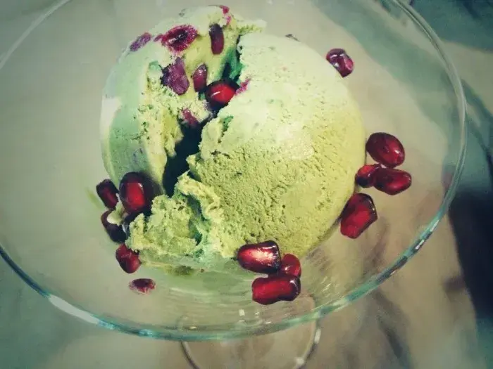 Helado de té verde