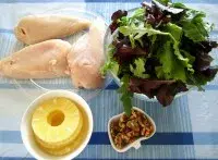 Ensalada tropical de pollo y piña