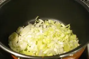 Sopa fría de calabacin y puerro