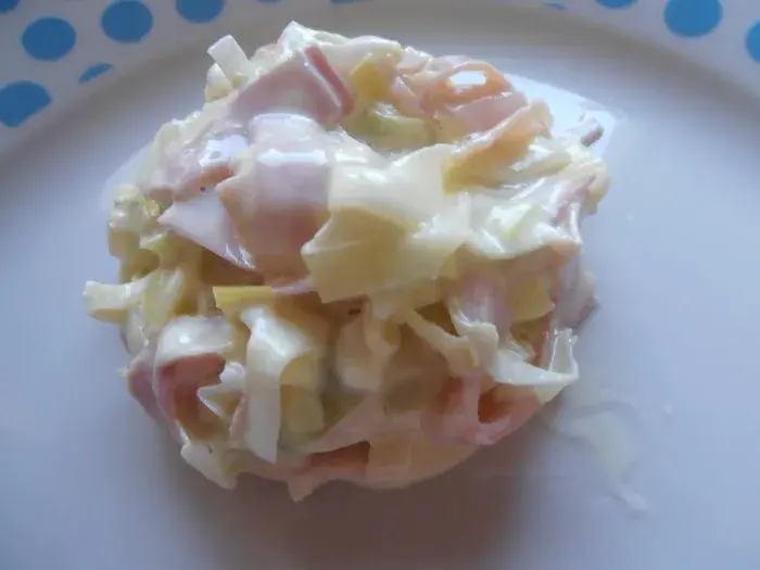 Ensalada de puerros y jamón