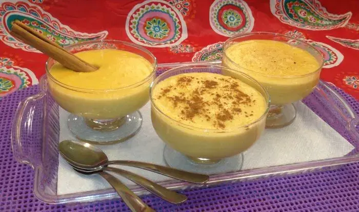 Flan de harina de maíz y coco