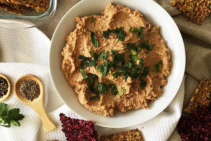 Dip de pimentón rojo y nueces