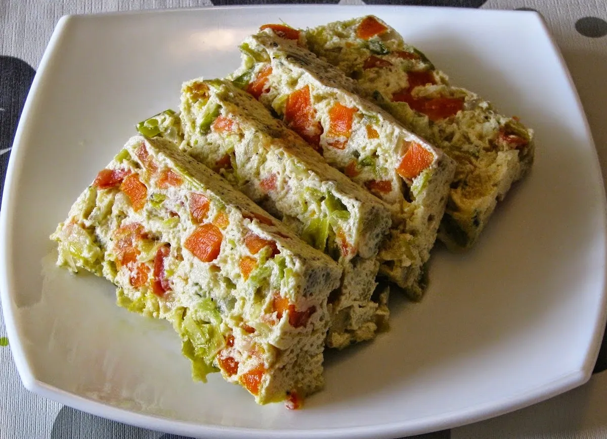 Pastel de Brócoli, Zanahoria y Guisantes