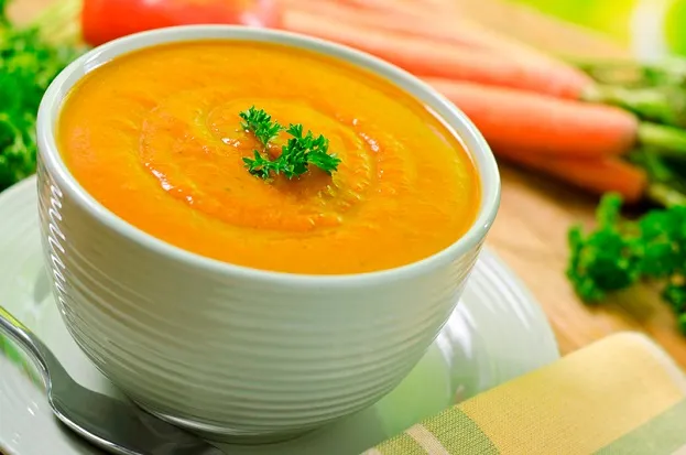 Crema naranja de vegetales