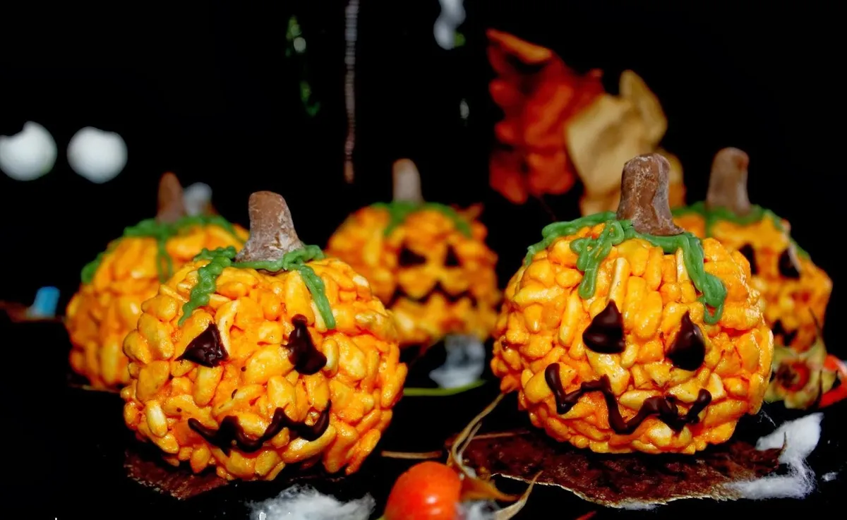 Calabacitas de arroz para halloween