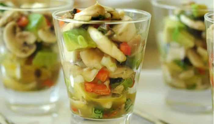 Ceviche vegano de champiñones