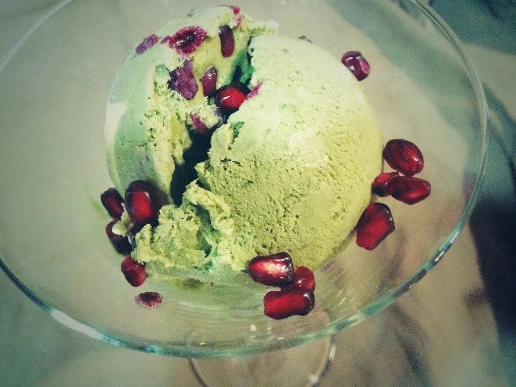 Helado de té verde